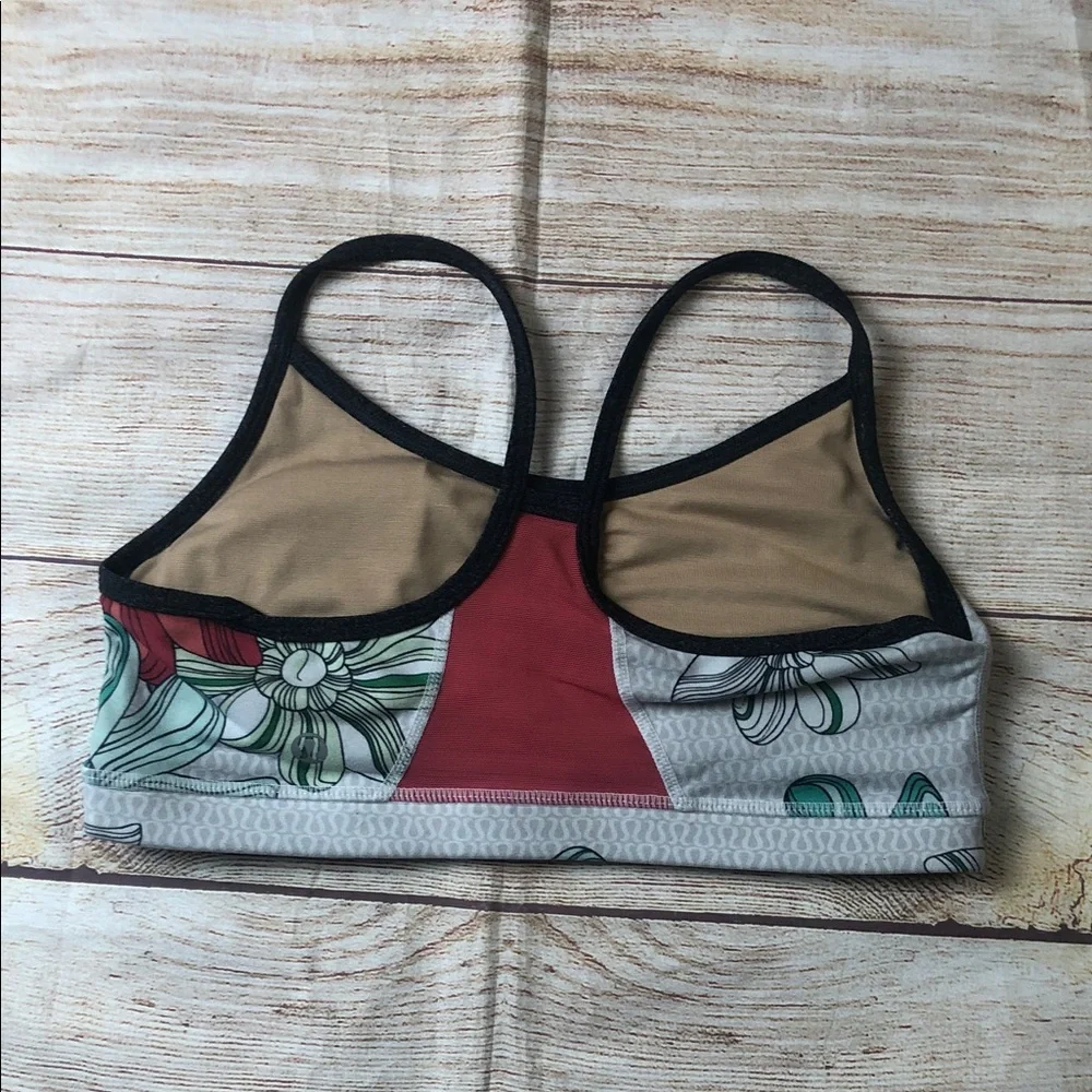 lululemon athletica Floral‎ Sports Bra - Gray and Green